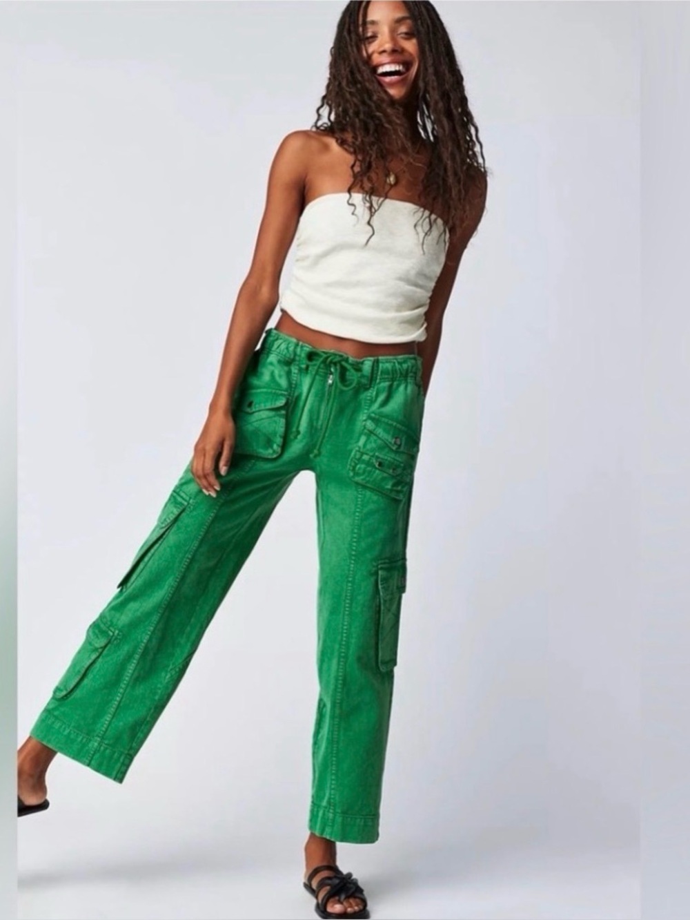 Free People Tahiti Pull-On Cargo Pants Amazon color XS - Picture 7 of 8